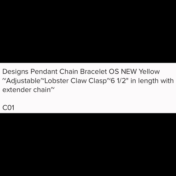 Pendant Chain Bracelet OS Adjustable NWT - Picture 3 of 3